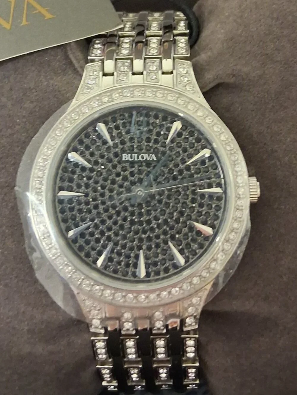 Bulova Crystal Black Dial Ladies Watch (96L273) – NWT w/ Box